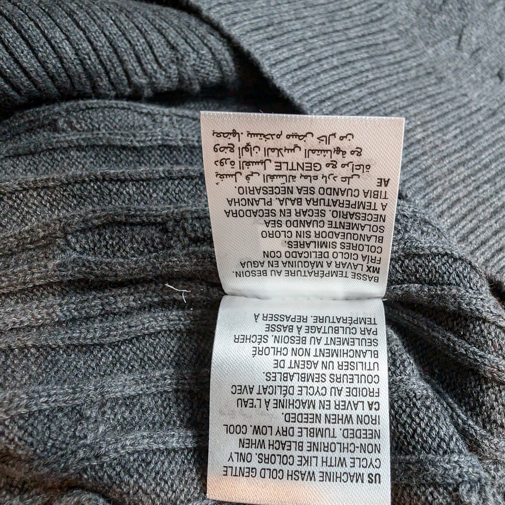 Karen Scott Colorblock Cable Knit Sweater - Red, Black, and Gray - Picture 6 of 7